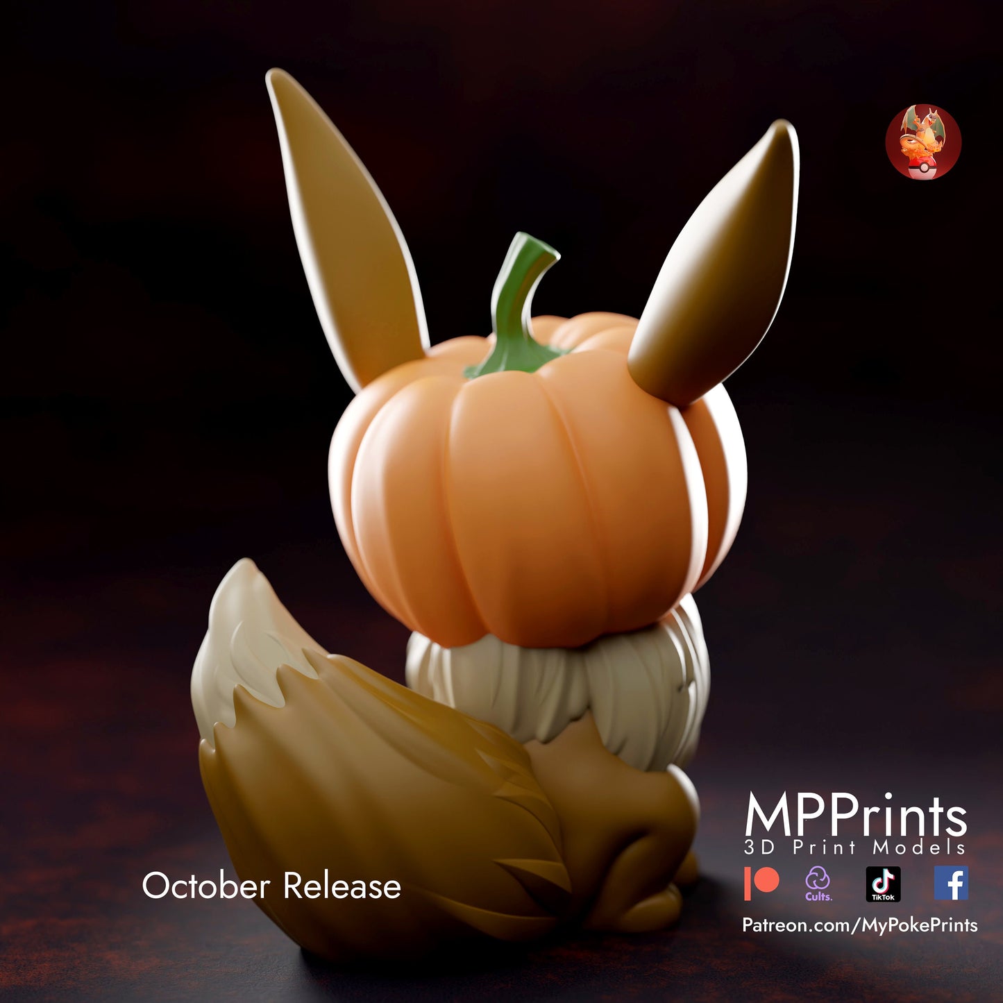 Pumpkin Evee pokemon model/figurine(unpainted)