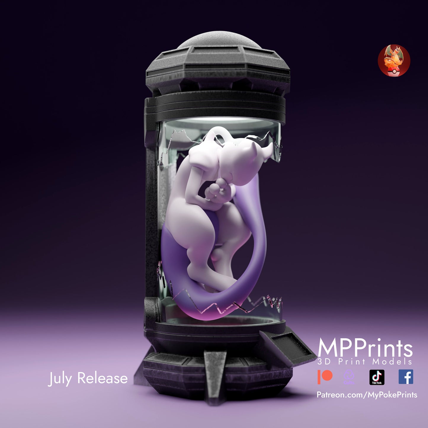 mewtwo in glass model/figurine(unpainted)