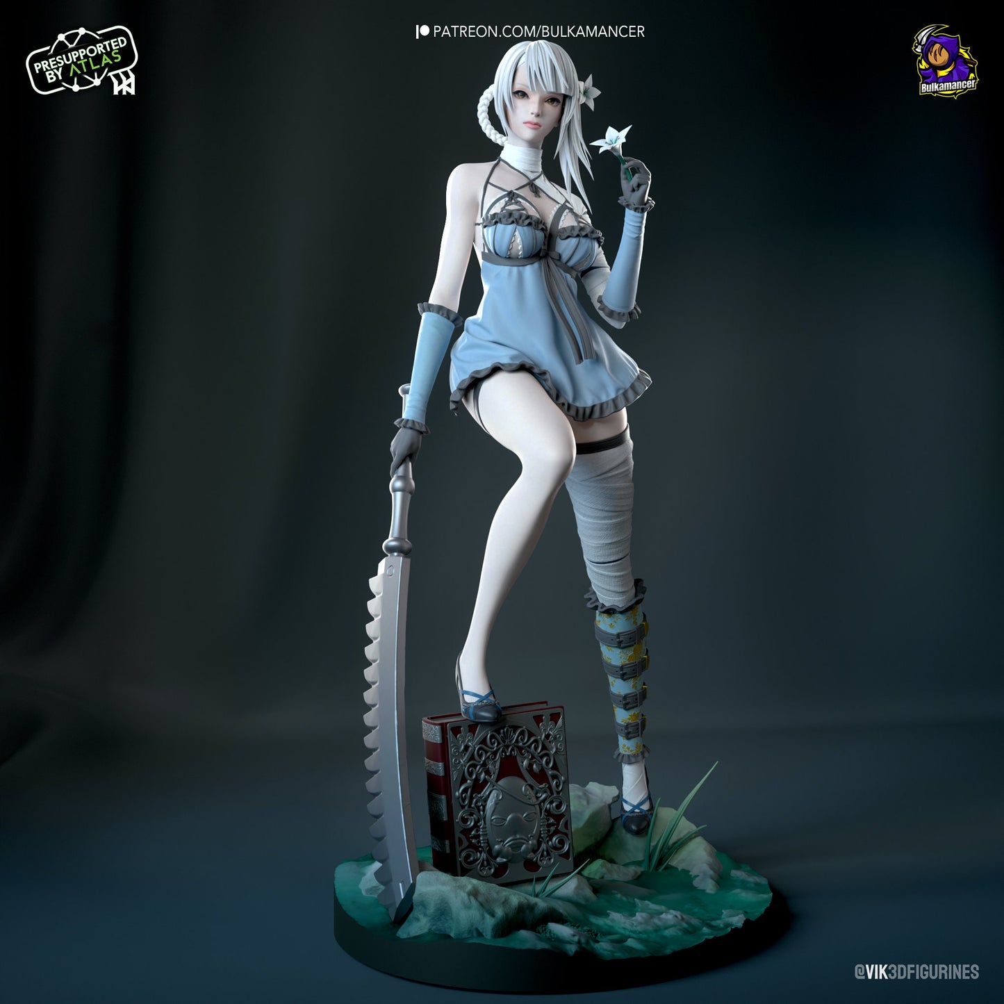 angry librarian anime model/figurine(unpainted)