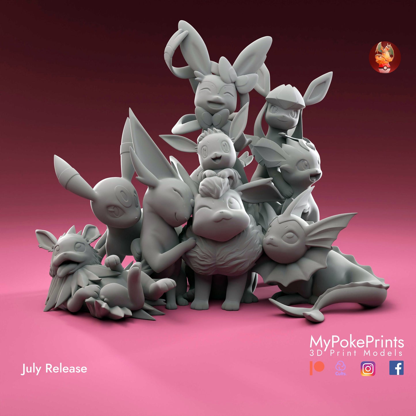 eeveelution pokemon statue/figure (unpainted)