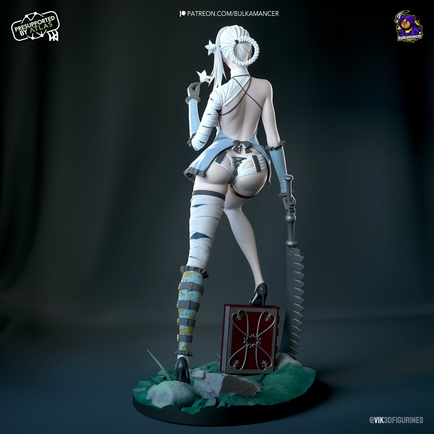 angry librarian anime model/figurine(unpainted)