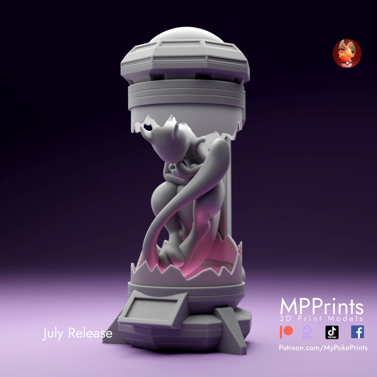 mewtwo in glass model/figurine(unpainted)