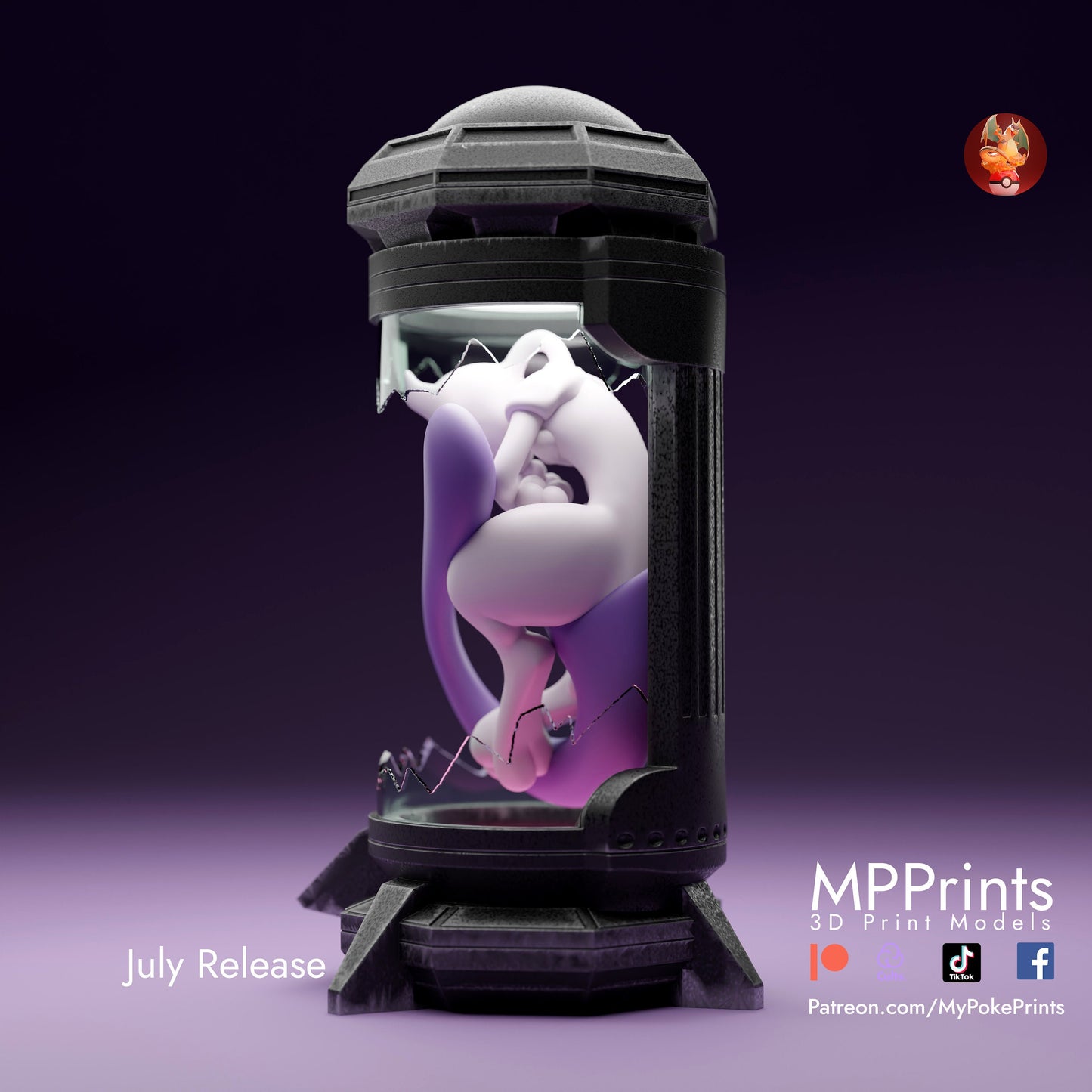 mewtwo in glass model/figurine(unpainted)