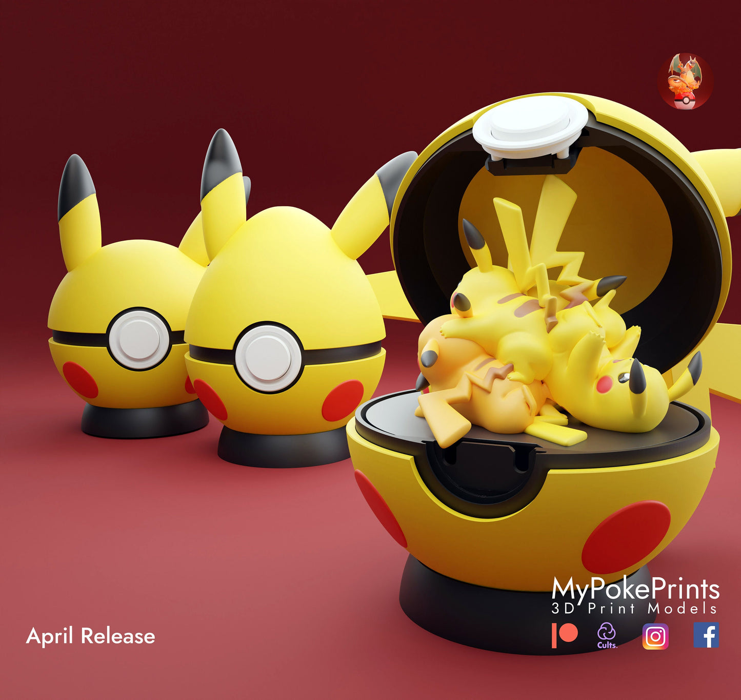 Pikachu in a pokeball model/figure