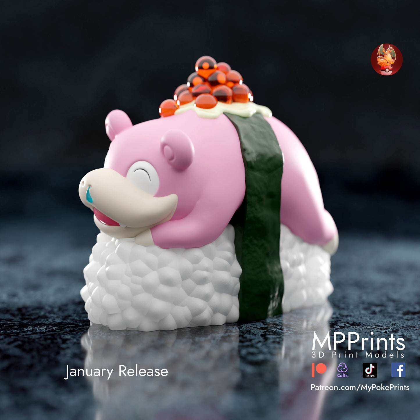Sushi Slopoke pokemon model/figurine(unpainted)