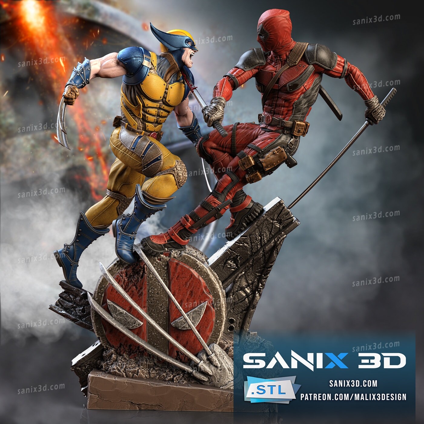 Red Merc vs a man named Logan(unpainted)