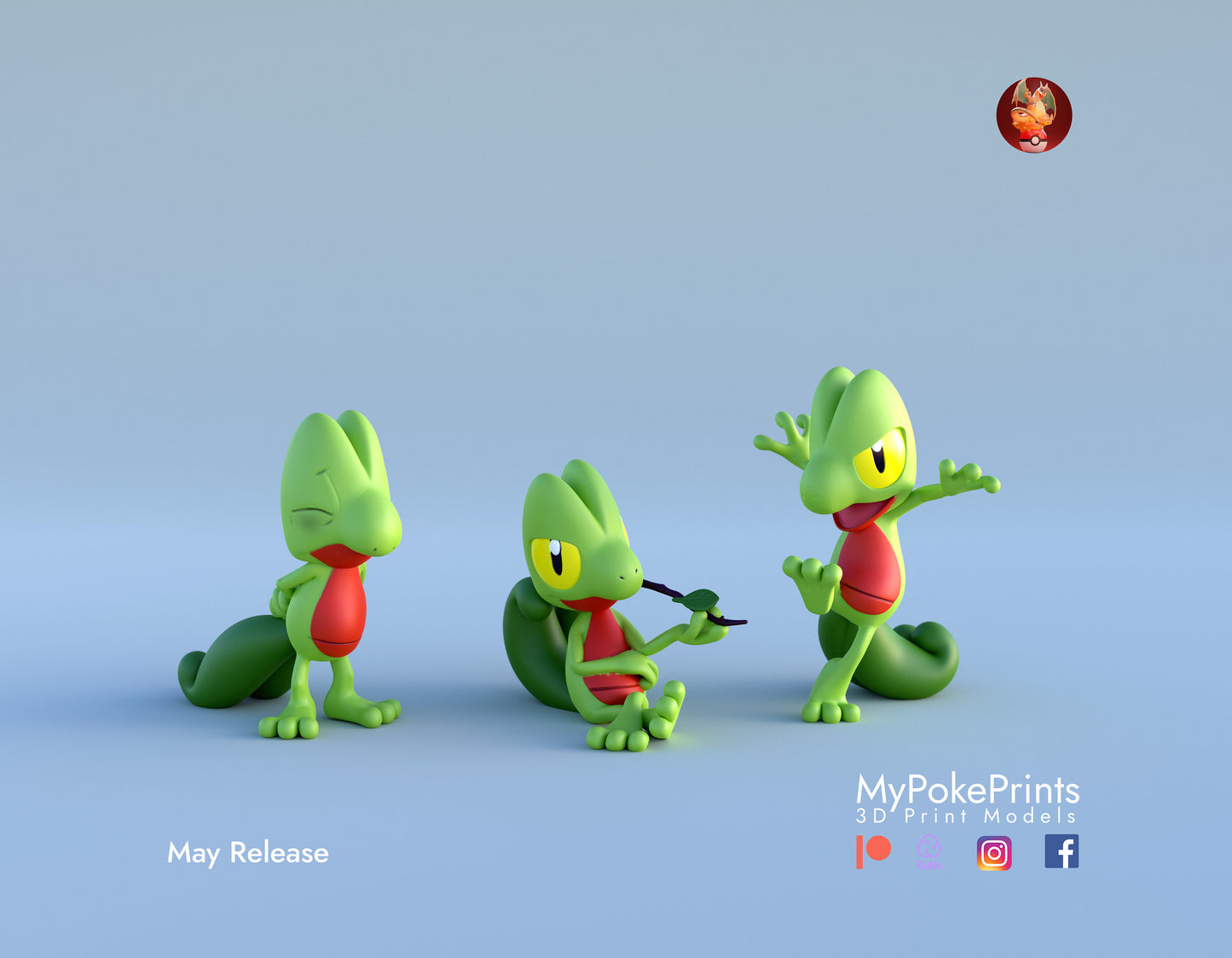 Treecko Pokemon figurine/model(unpainted)