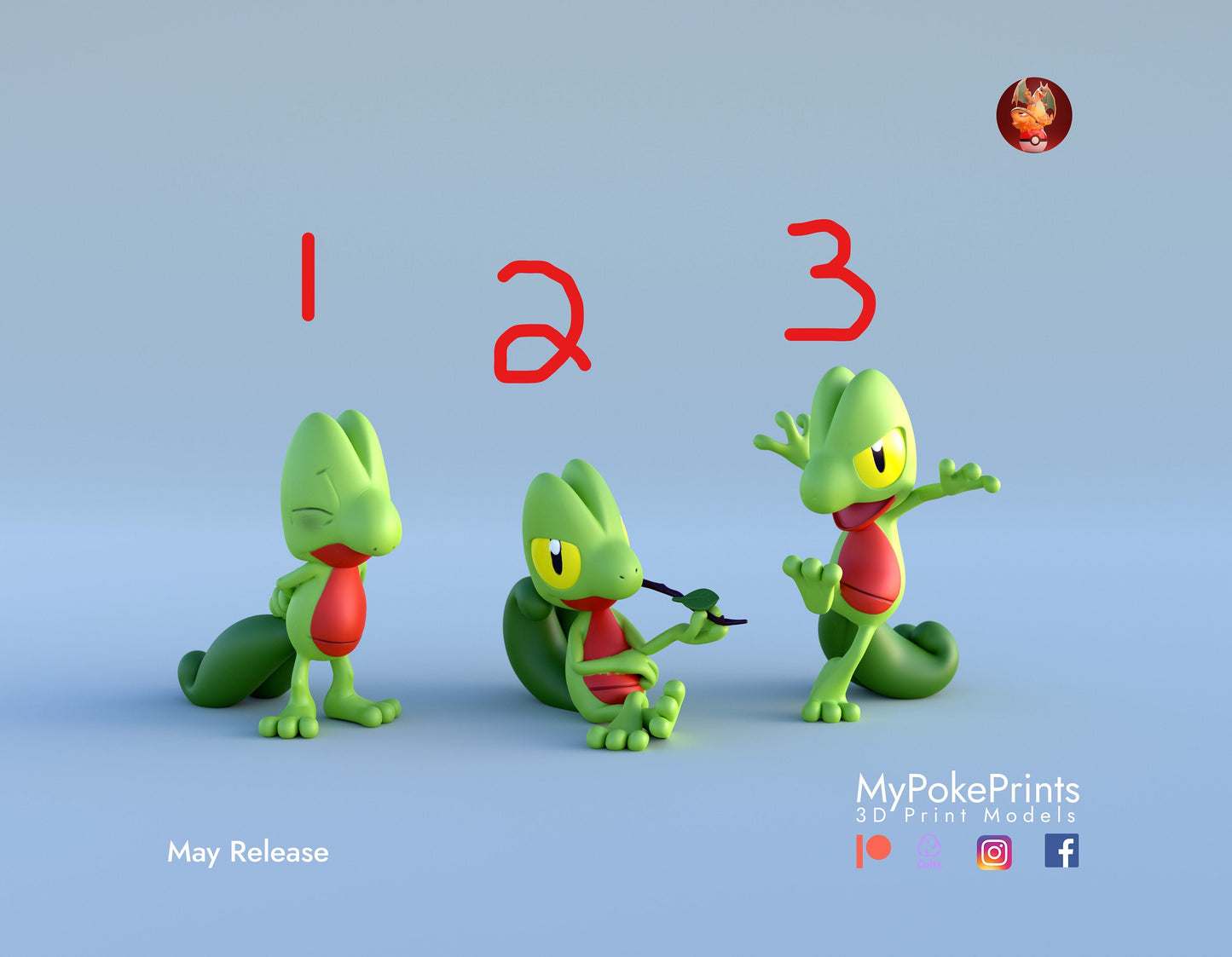Treecko Pokemon figurine/model(unpainted)
