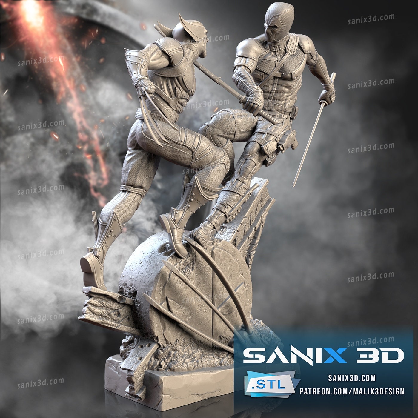 Red Merc vs a man named Logan(unpainted)