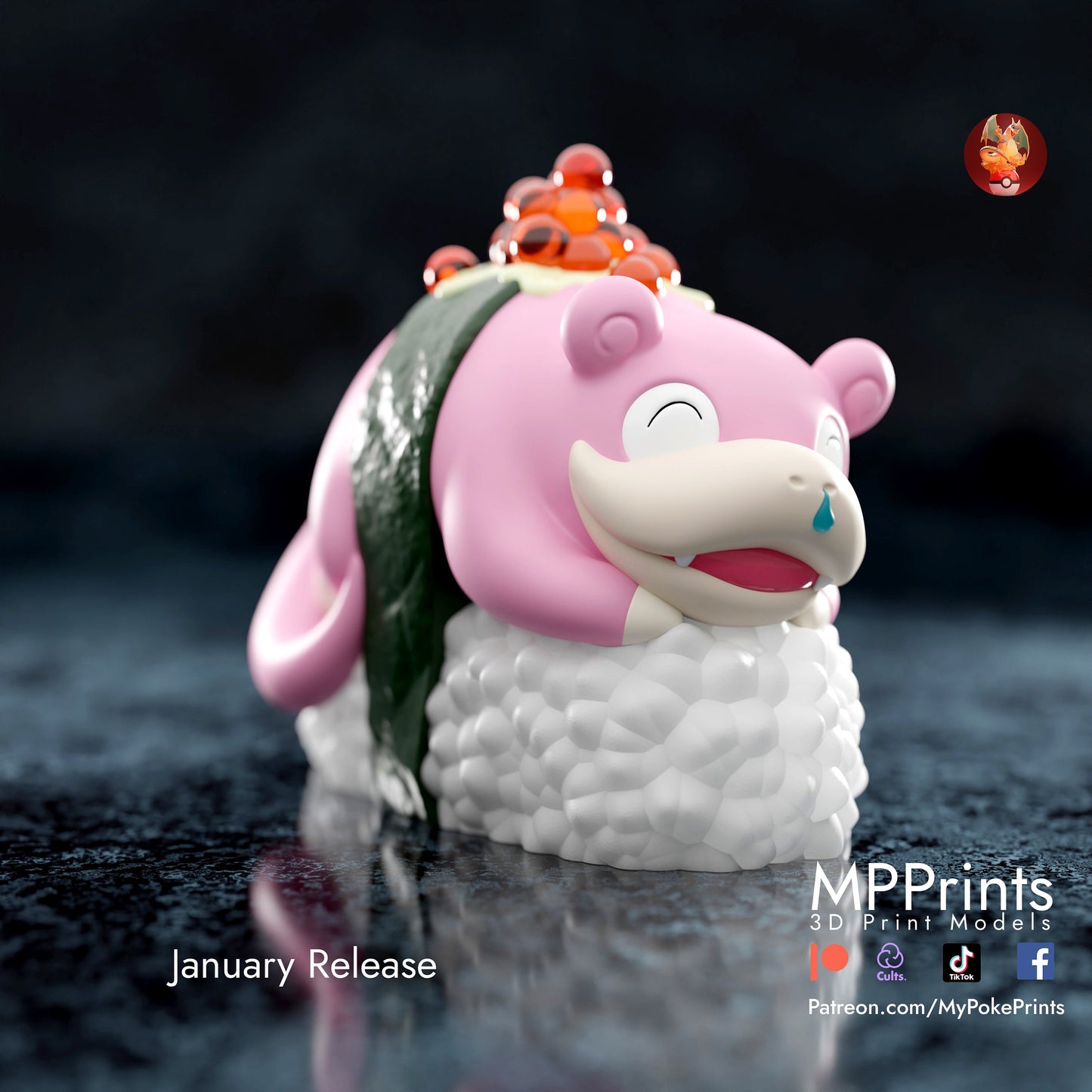 Sushi Slopoke pokemon model/figurine(unpainted)