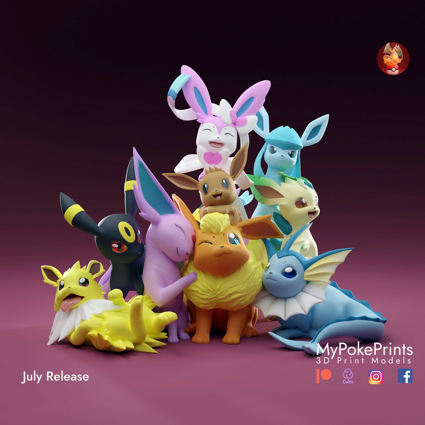 eeveelution pokemon statue/figure (unpainted)
