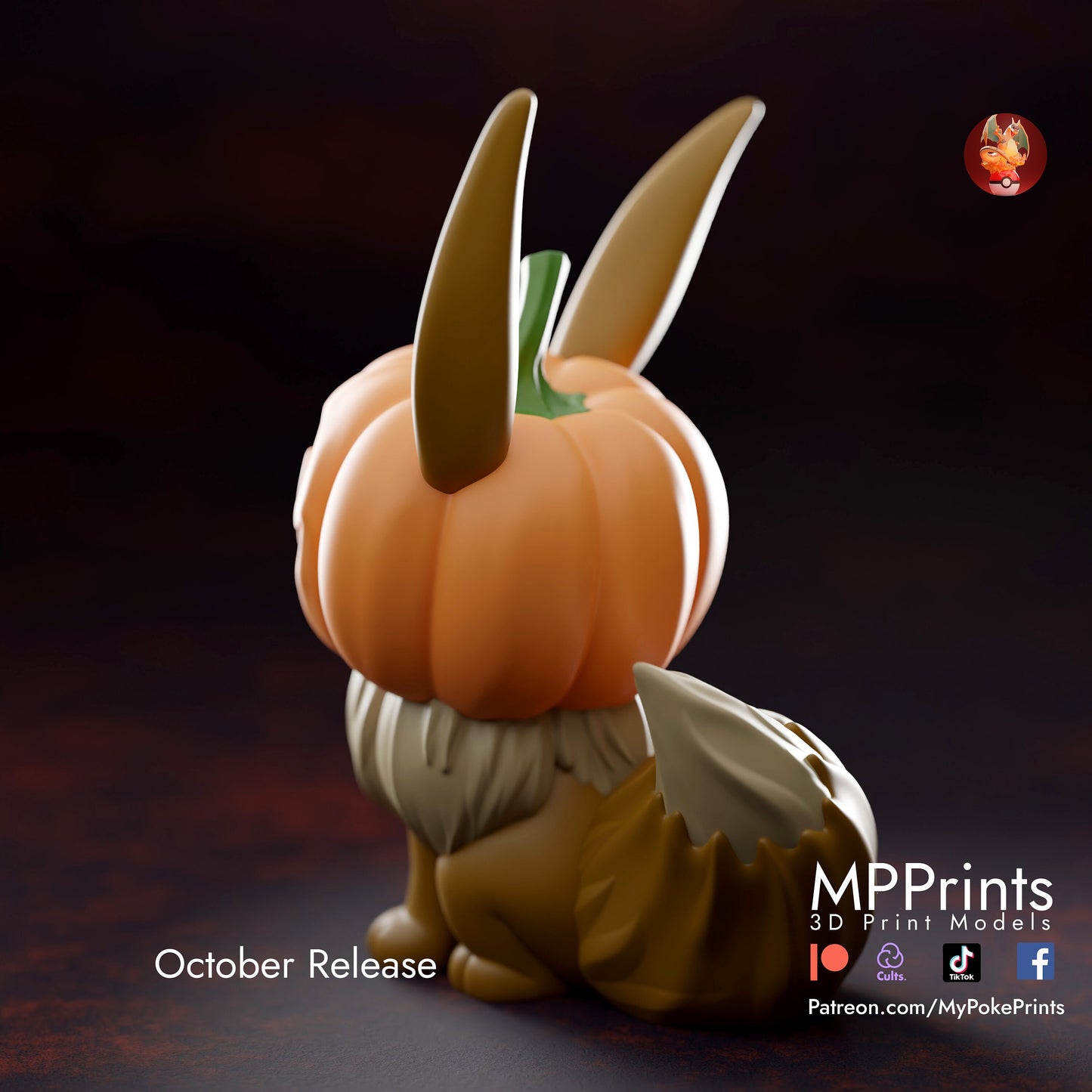 Pumpkin Evee pokemon model/figurine(unpainted)