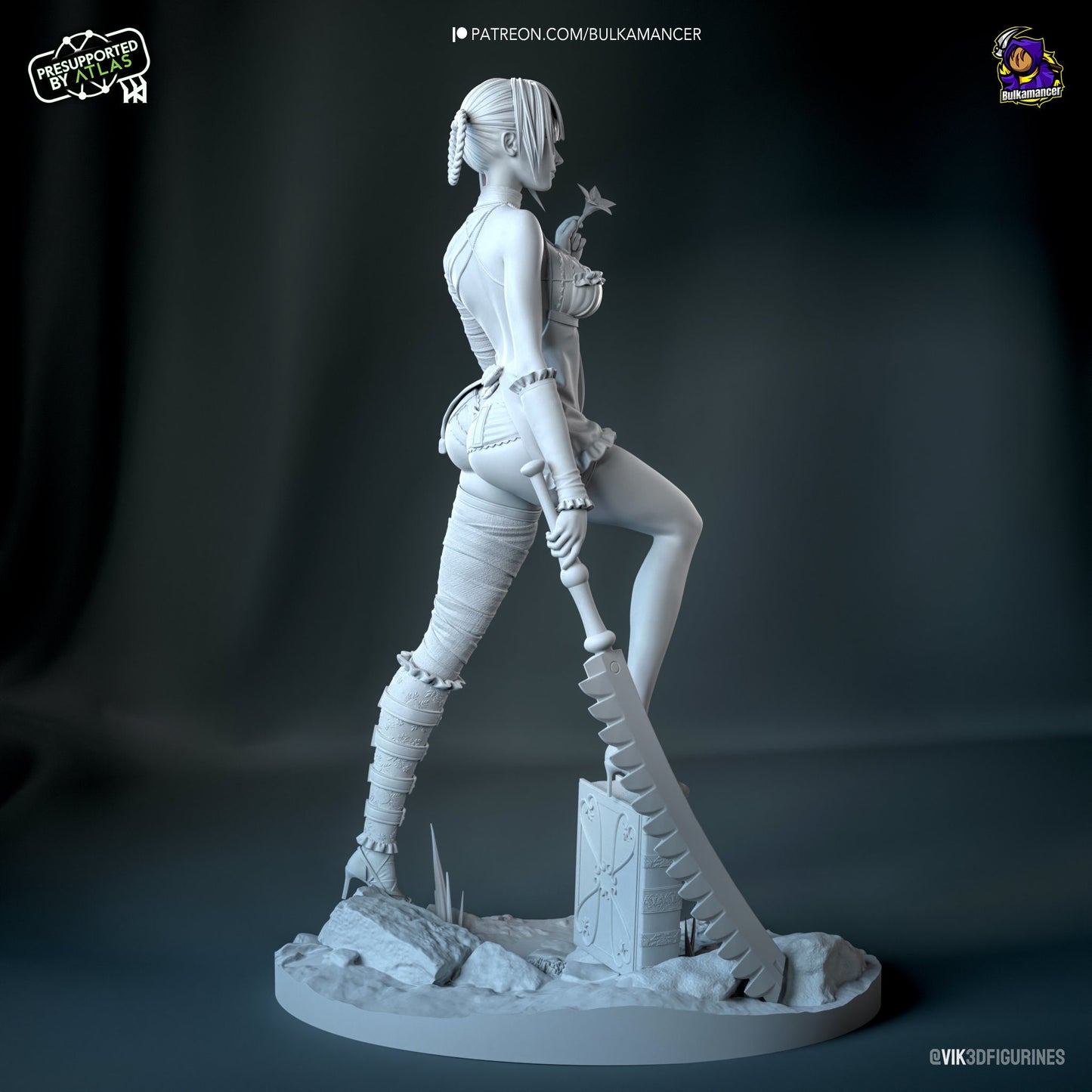 angry librarian anime model/figurine(unpainted)