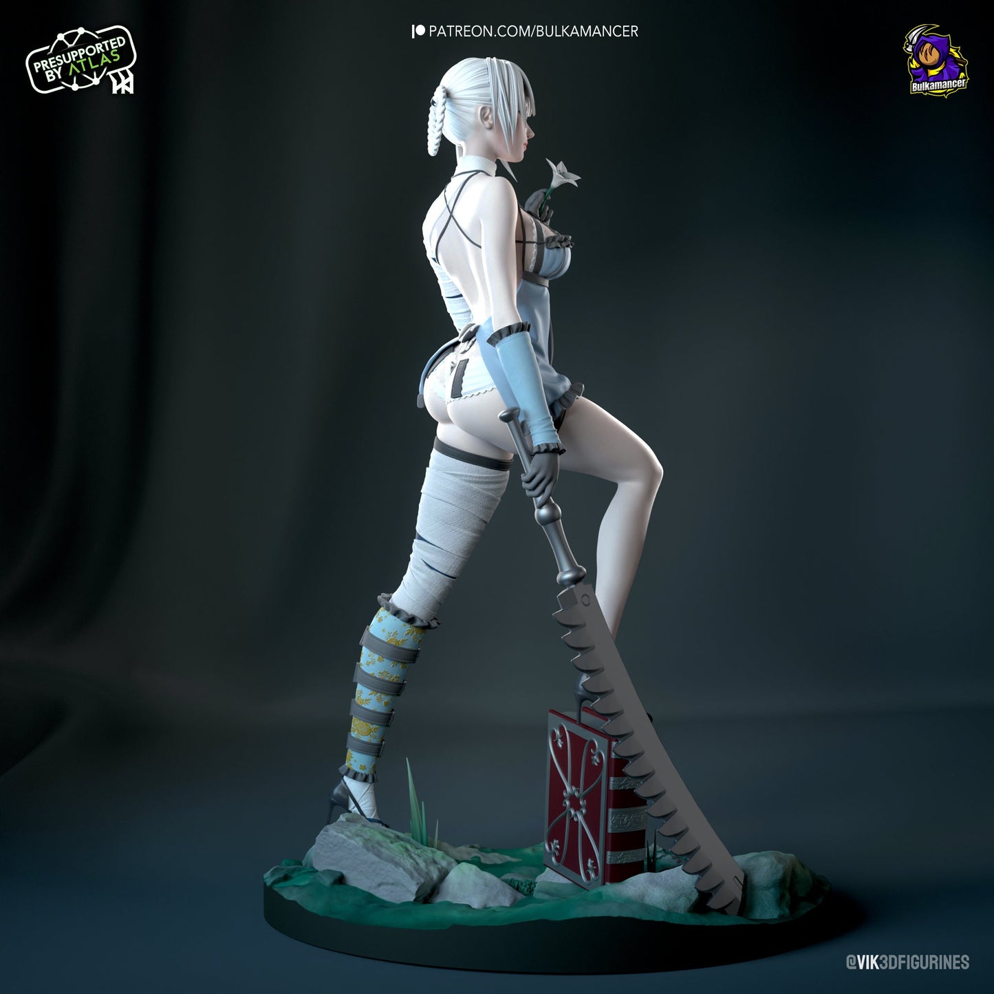 angry librarian anime model/figurine(unpainted)