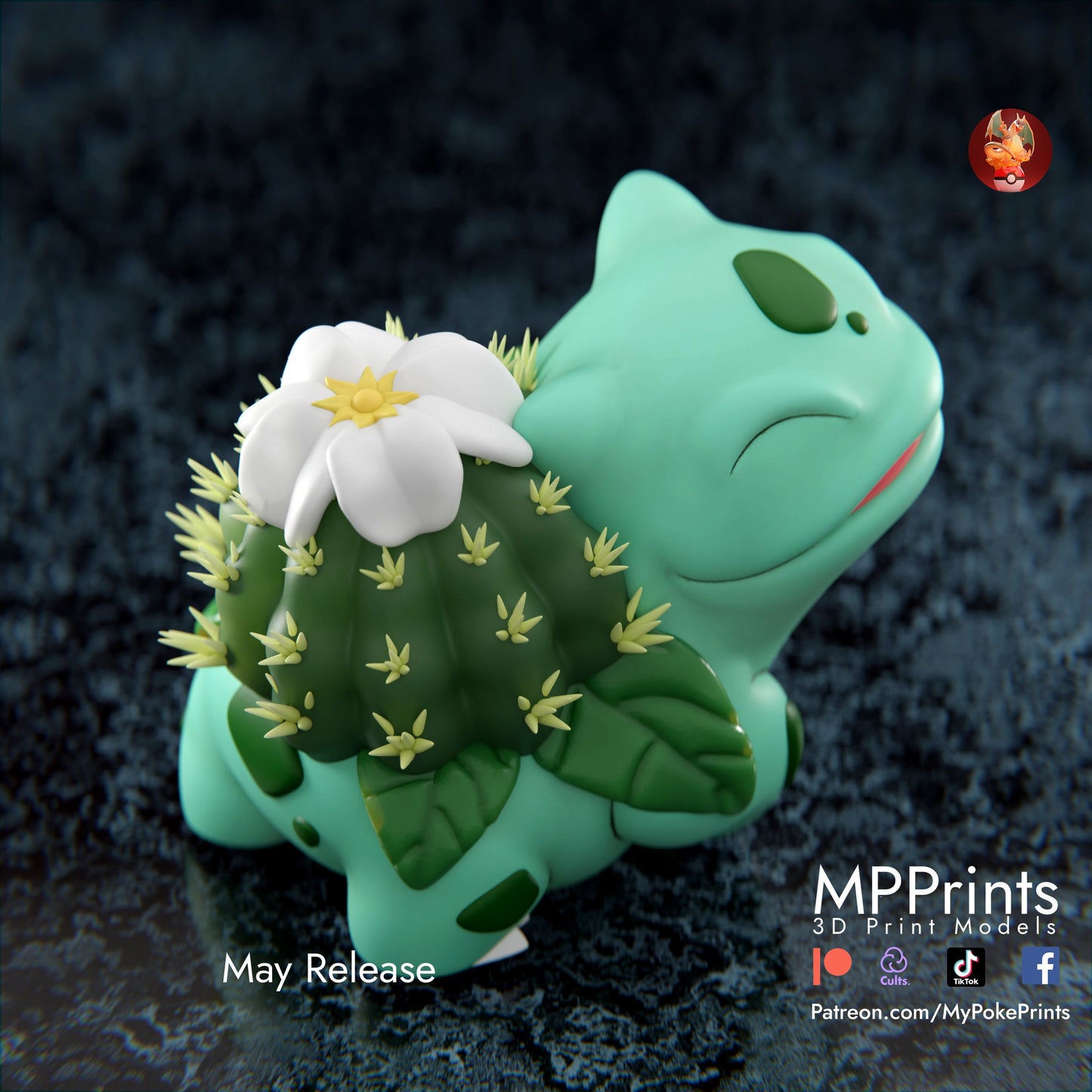 cactus Bulbasaur pokemon model/figurine(unpainted)