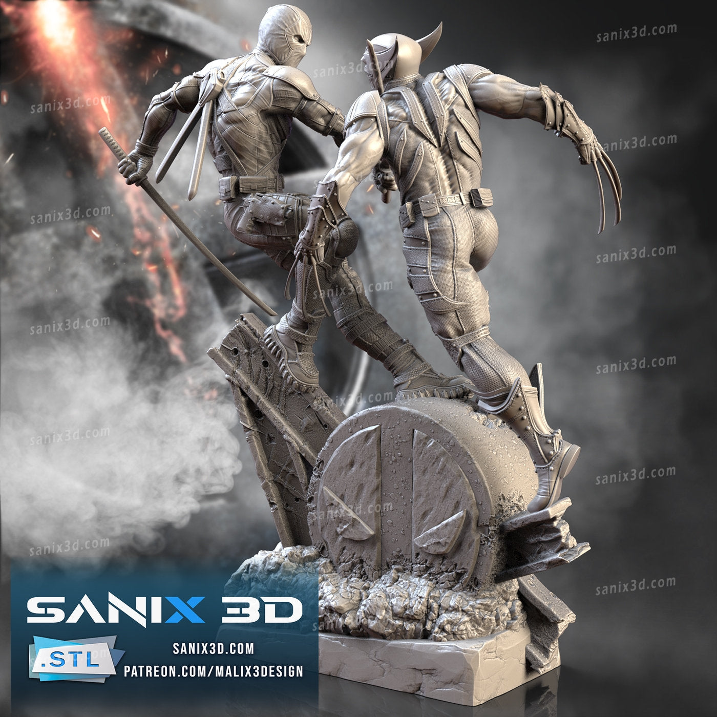 Red Merc vs a man named Logan(unpainted)