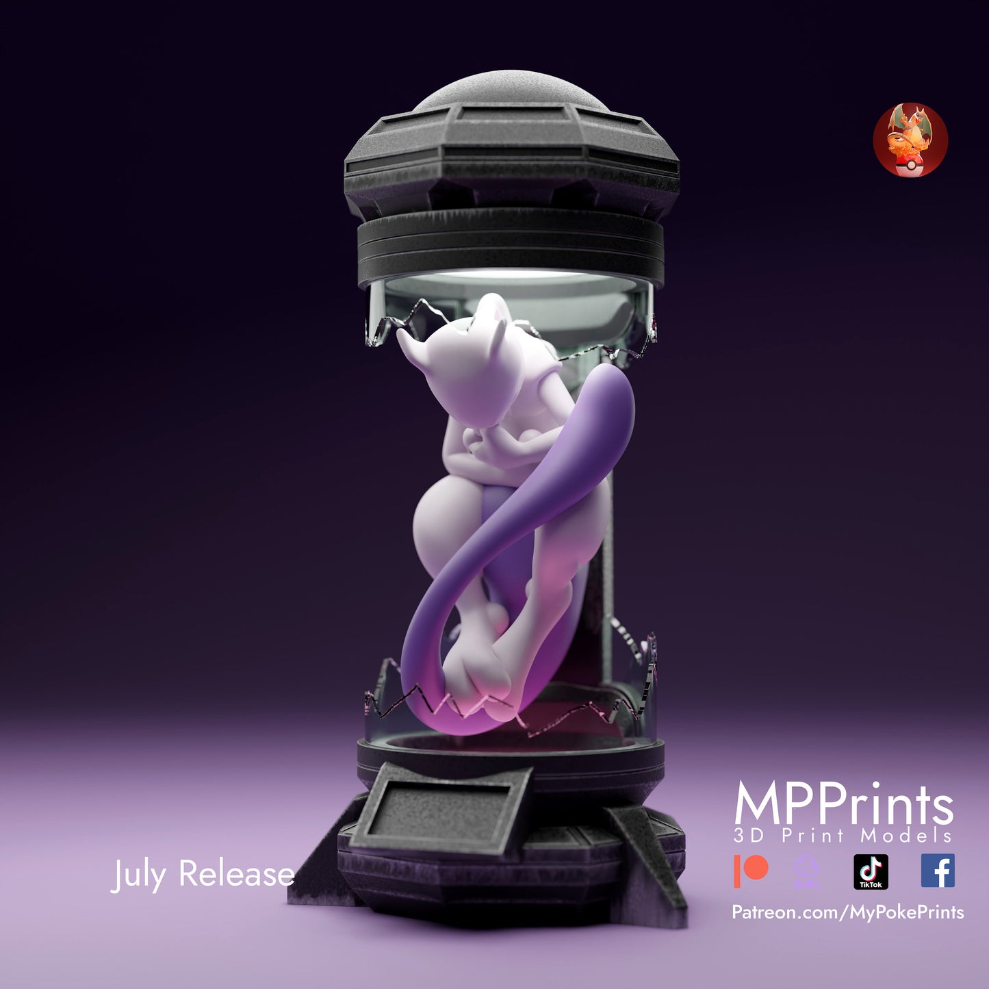 mewtwo in glass model/figurine(unpainted)