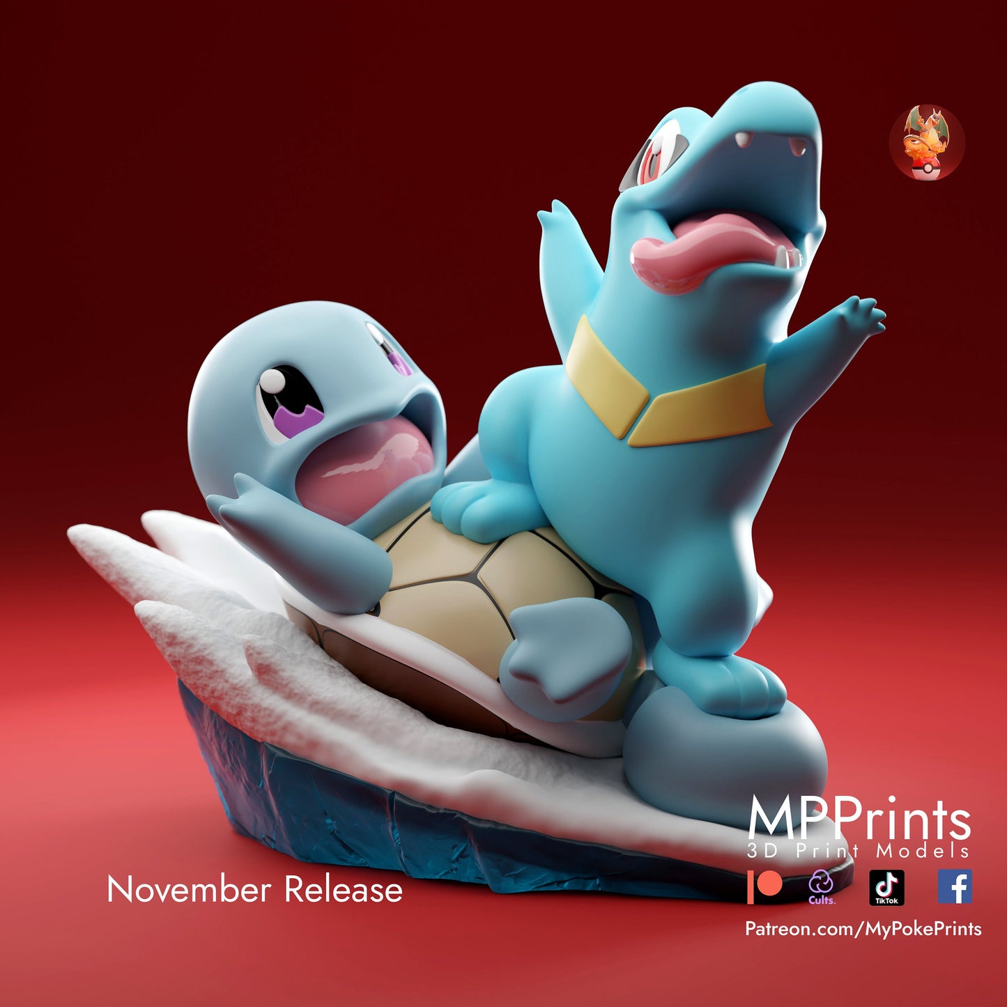 snowboarding todo and Squirtle model/figurine(unpainted)