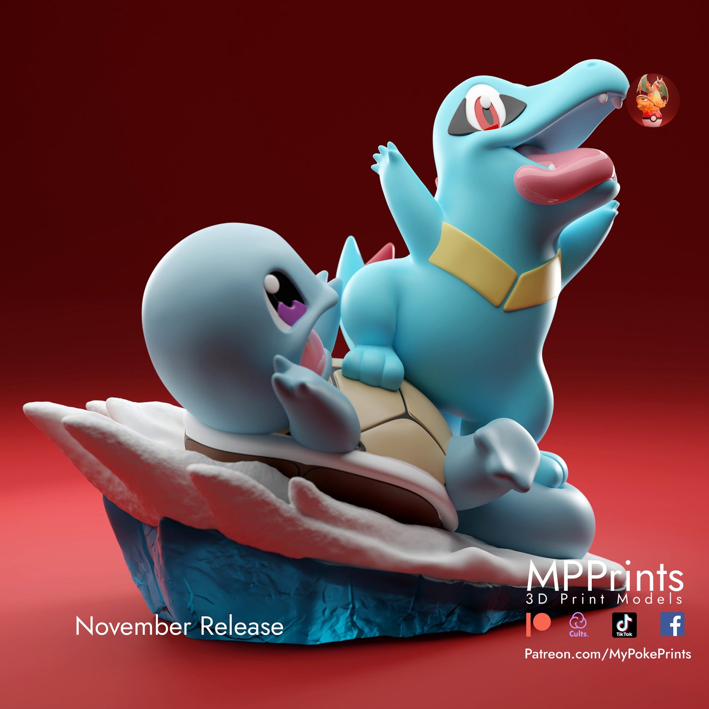 snowboarding todo and Squirtle model/figurine(unpainted)