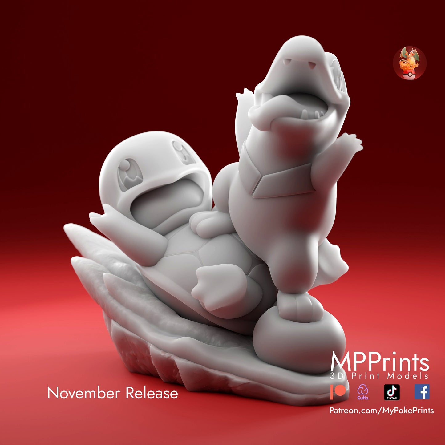 snowboarding todo and Squirtle model/figurine(unpainted)