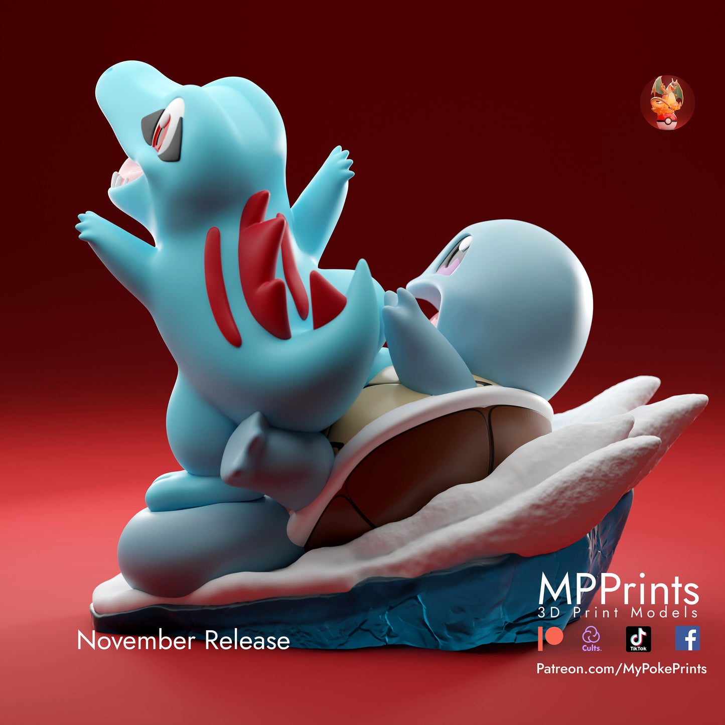 snowboarding todo and Squirtle model/figurine(unpainted)