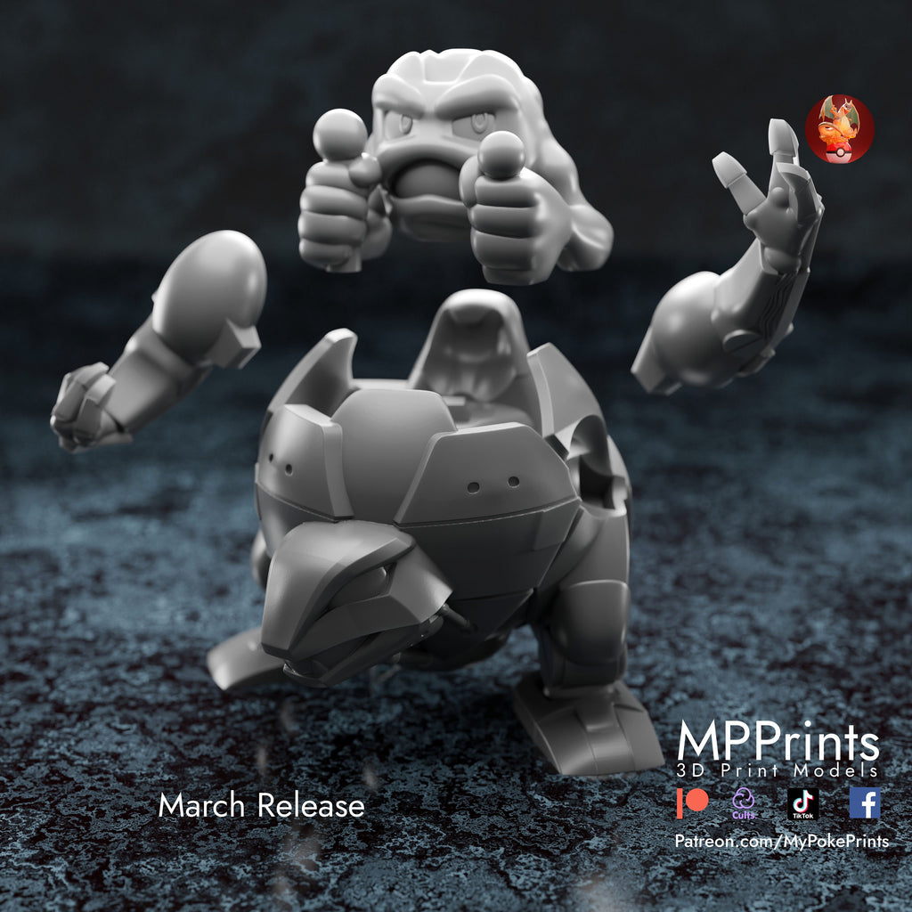 Robo Geodude model/figurine(unpainted) - Griffins3dfigurines