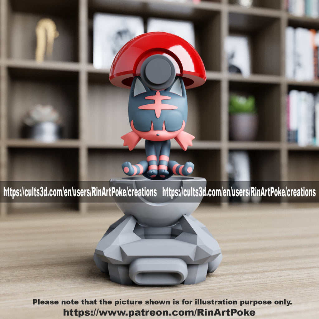 Litten in a ball(unpainted) - Griffins3dfigurines