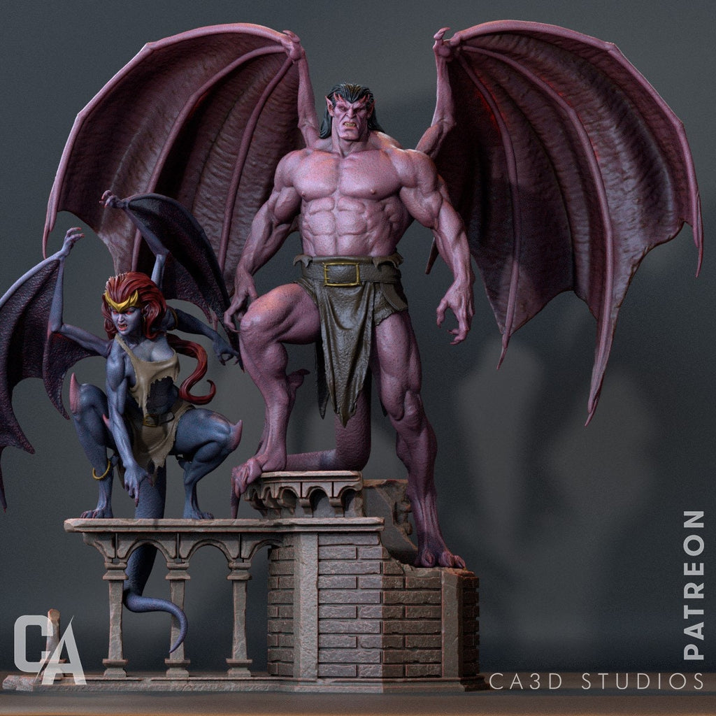 Gargoyle diorama(unpainted) - Griffins3dfigurines