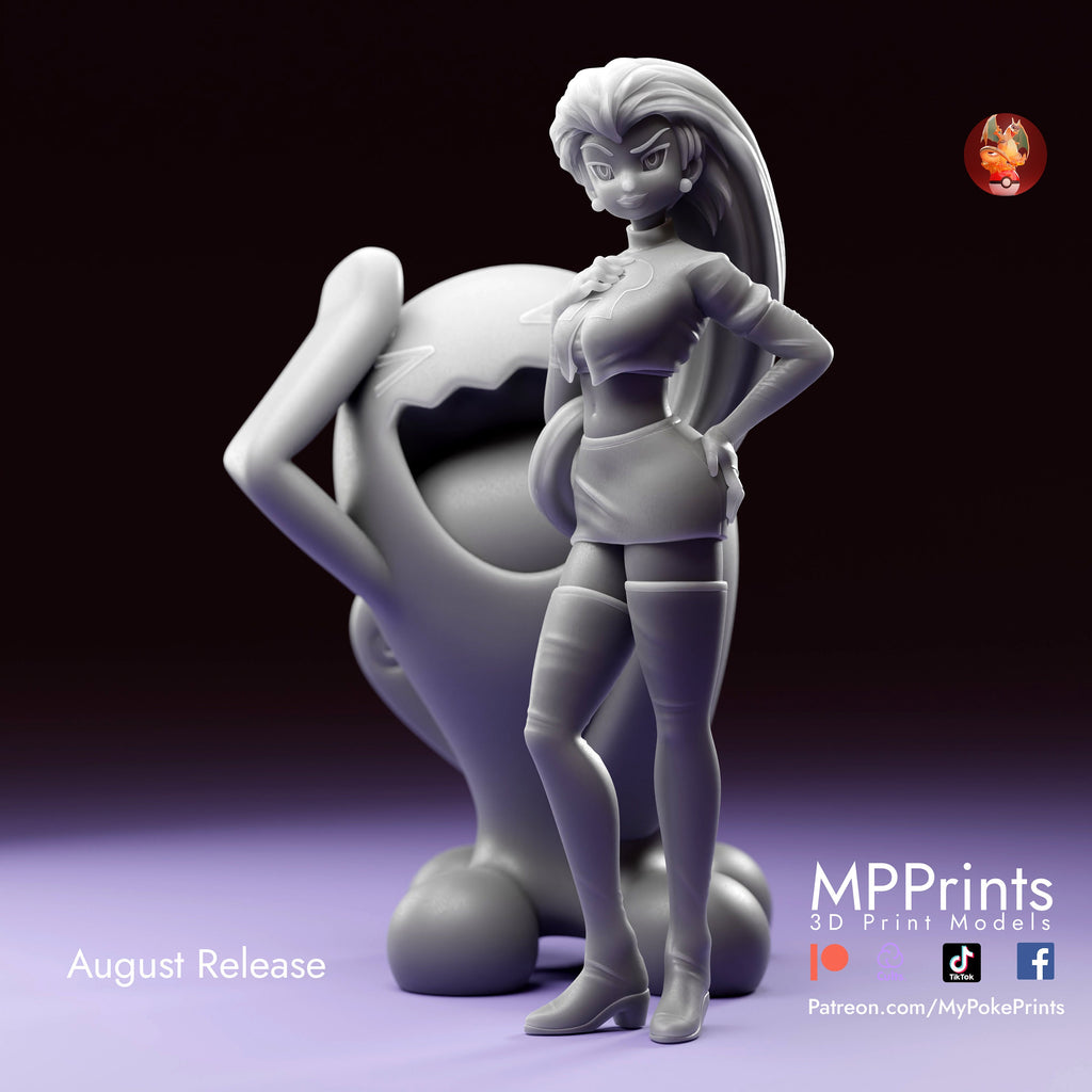 Jesse and wobbebuffet pokemon model/figurine(unpainted) - Griffins3dfigurines