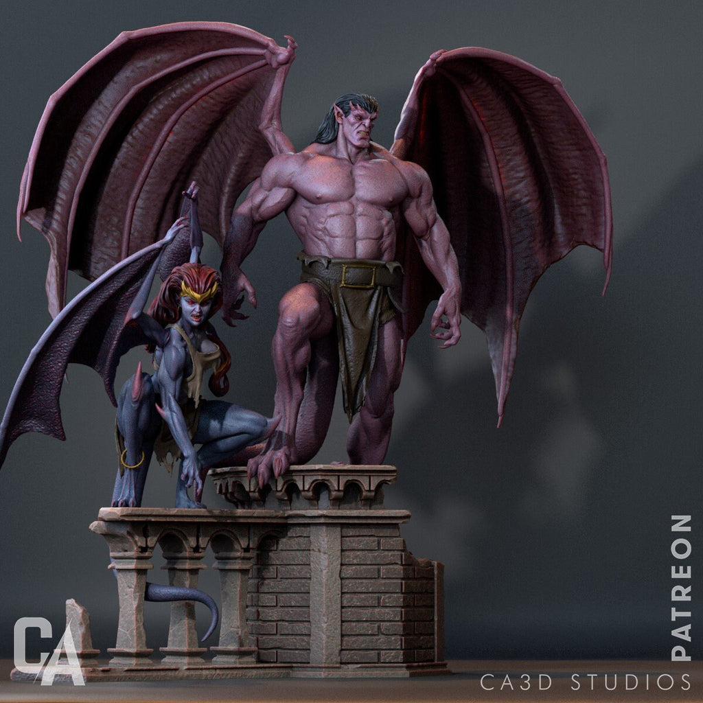 Gargoyle diorama(unpainted) - Griffins3dfigurines