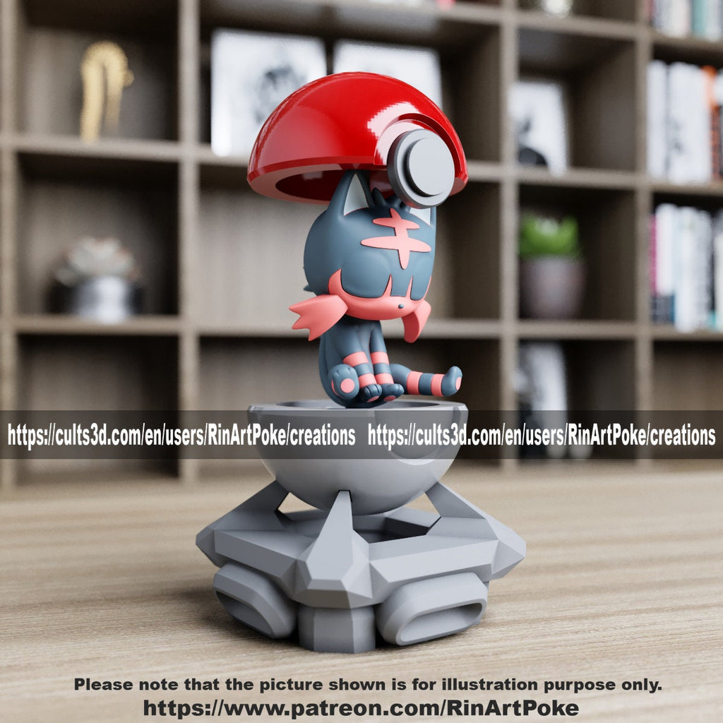 Litten in a ball(unpainted) - Griffins3dfigurines