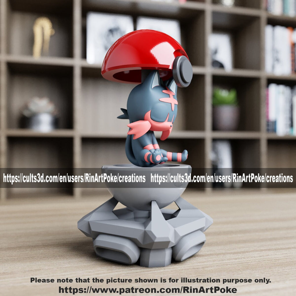Litten in a ball(unpainted) - Griffins3dfigurines