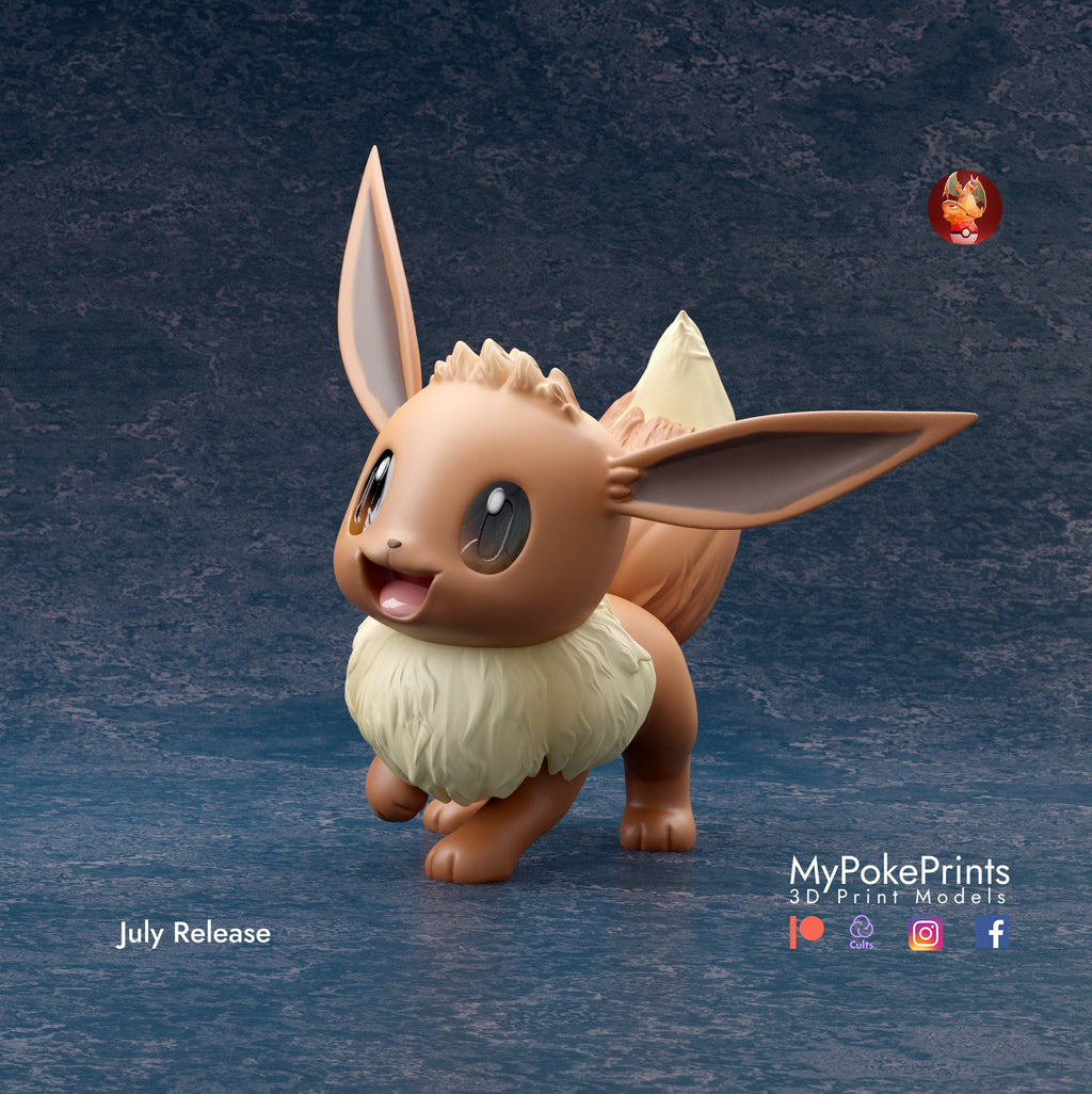 Eevee Pokemon model/figurine (unpainted) - Griffins3dfigurines