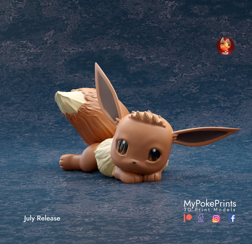 Eevee Pokemon model/figurine (unpainted) - Griffins3dfigurines