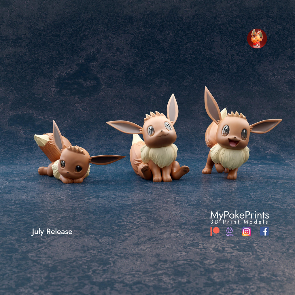 Eevee Pokemon model/figurine (unpainted) - Griffins3dfigurines
