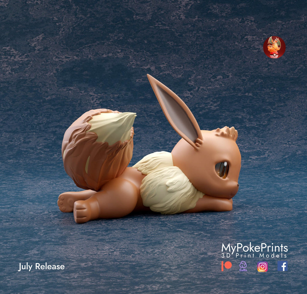 Eevee Pokemon model/figurine (unpainted) - Griffins3dfigurines