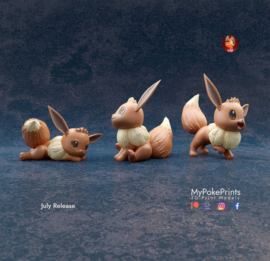 Eevee Pokemon model/figurine (unpainted) - Griffins3dfigurines