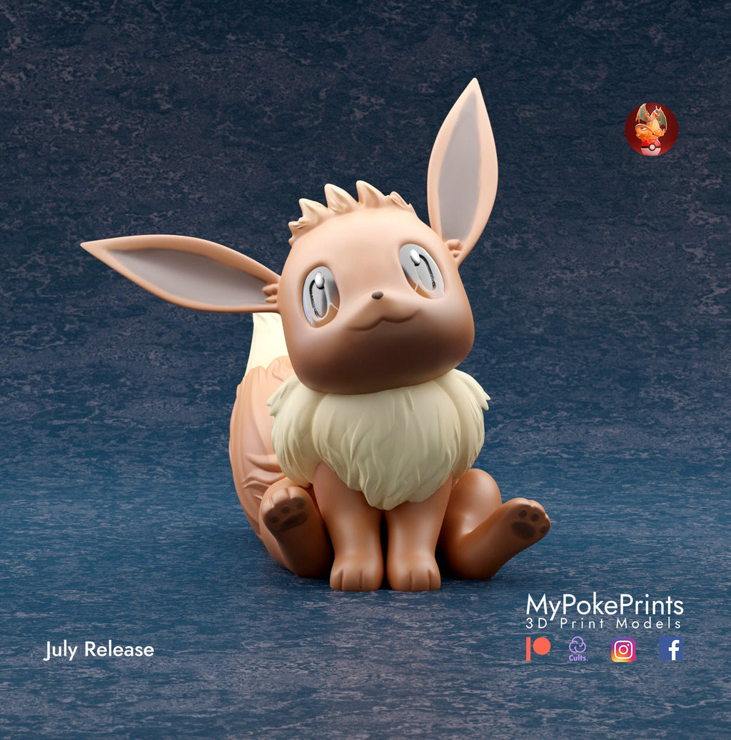 Eevee Pokemon model/figurine (unpainted) - Griffins3dfigurines
