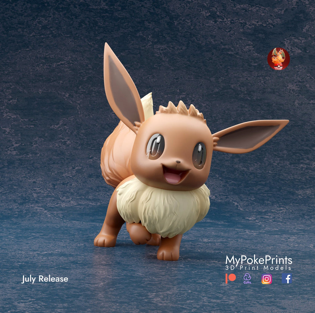 Eevee Pokemon model/figurine (unpainted) - Griffins3dfigurines