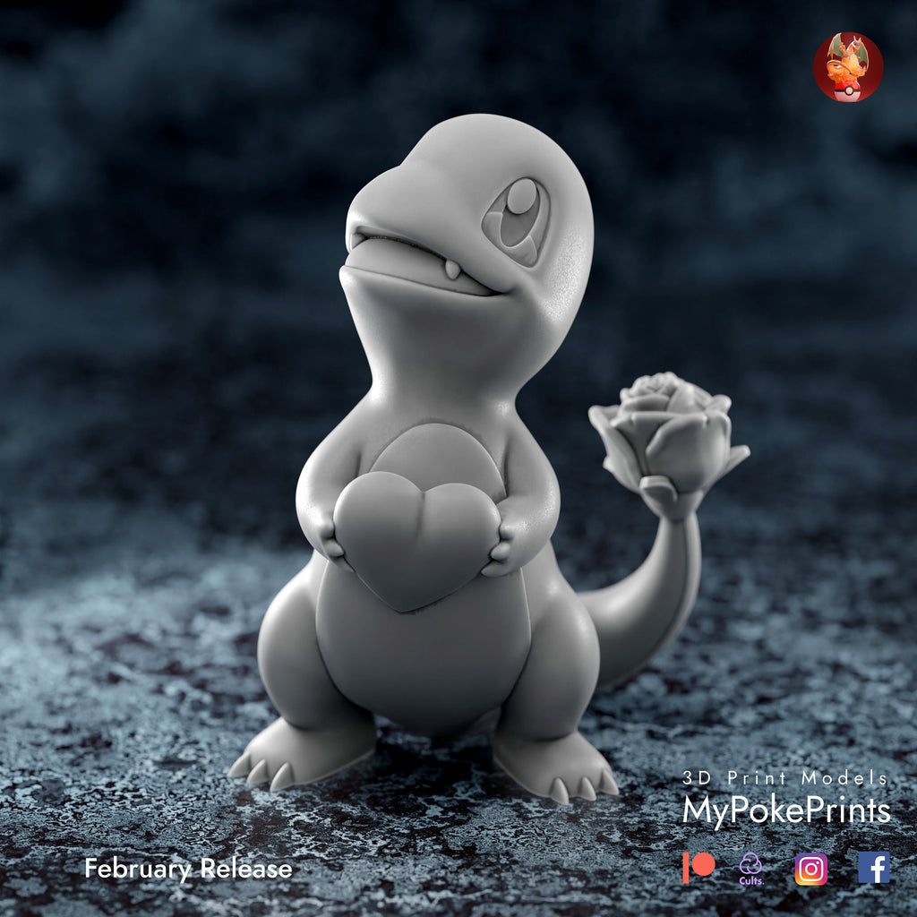 love charmander pokemon model/figurine (unpainted) - Griffins3dfigurines