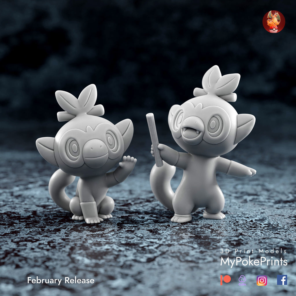 grookey pokemon model/figurine (unpainted) - Griffins3dfigurines