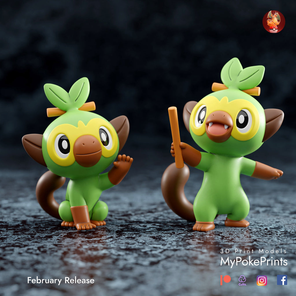 grookey pokemon model/figurine (unpainted) - Griffins3dfigurines