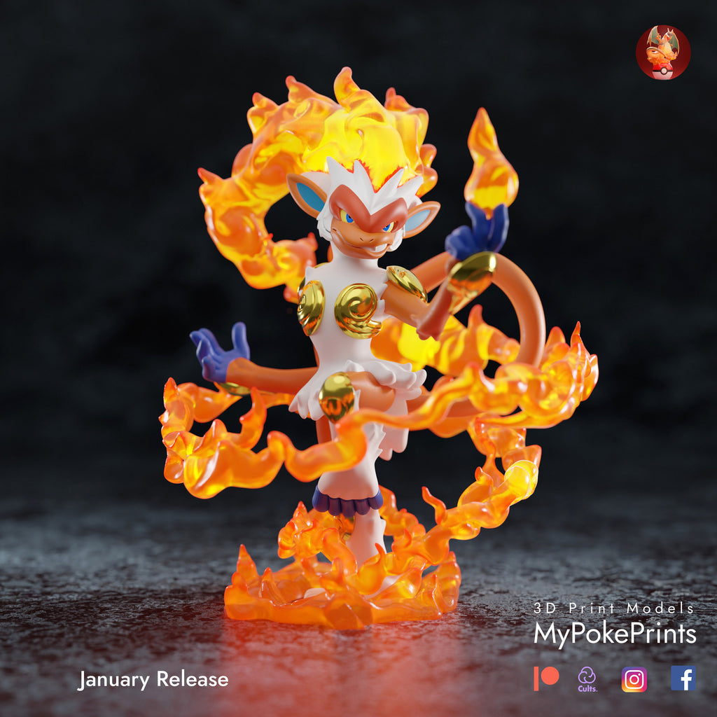 Infernape pokemon model/figurine (unpainted) - Griffins3dfigurines