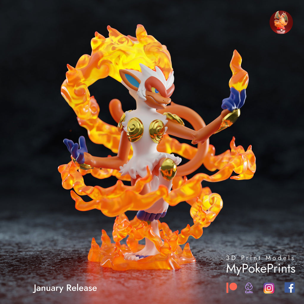 Infernape pokemon model/figurine (unpainted) - Griffins3dfigurines