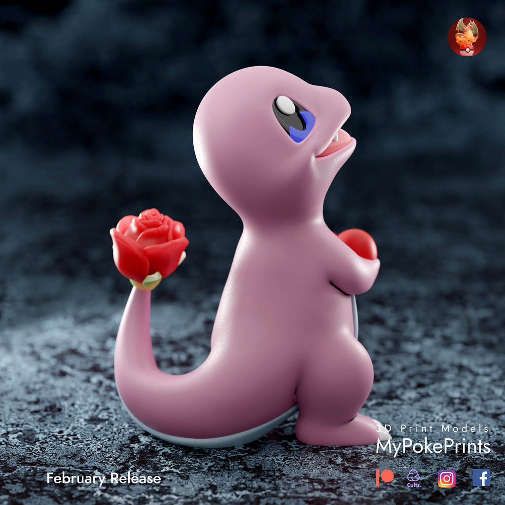 love charmander pokemon model/figurine (unpainted) - Griffins3dfigurines