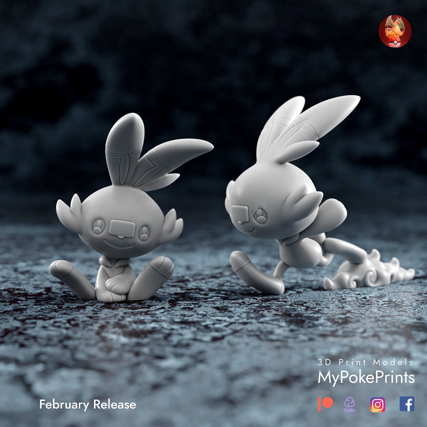 scorbunny pokemon model/figurine (unpainted)