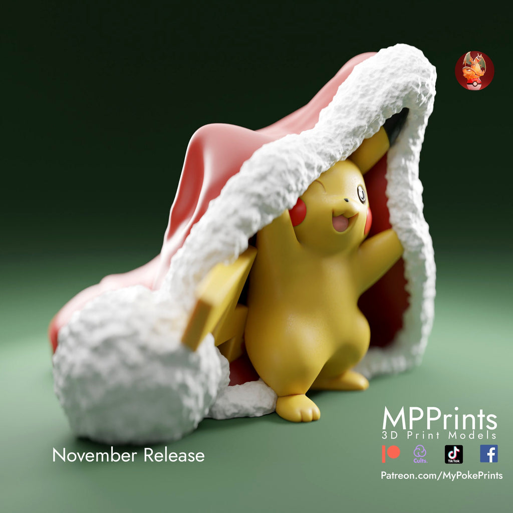 Pikachu in a hat pokemon model/figurine(unpainted) - Griffins3dfigurines