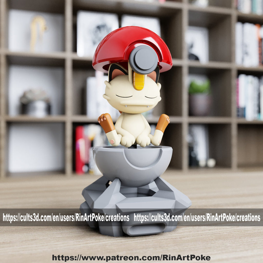 Meowth in a ball model/figurine(unpainted) - Griffins3dfigurines