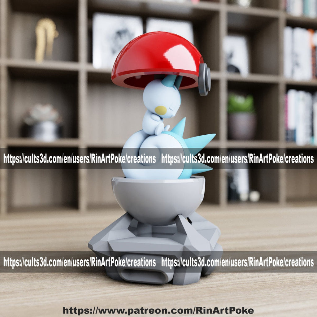 Pachirisu in a ball model/figurine(unpainted) - Griffins3dfigurines