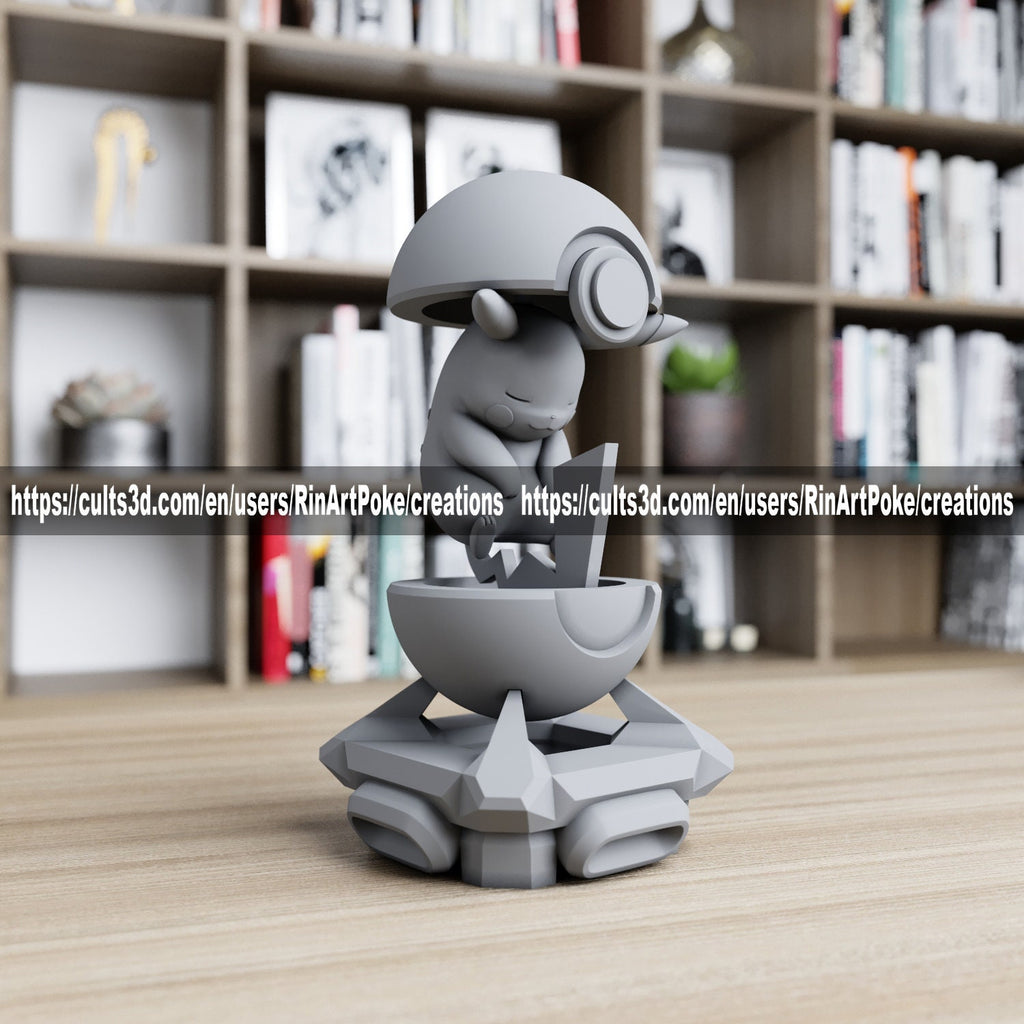 Pikachu in a ball model/figurine(unpainted) - Griffins3dfigurines